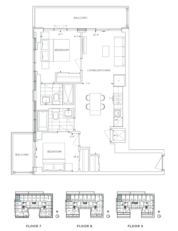 Studio, 1, 2, and 3Bedroom Apartments Downtown Toronto